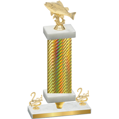 Premium Single Gold Carbon Fiber Second Place Fishing Trophy