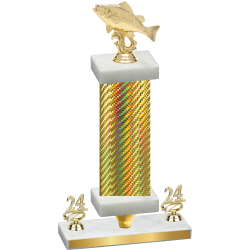 Premium Single Gold Carbon Fiber Year Fishing Trophy
