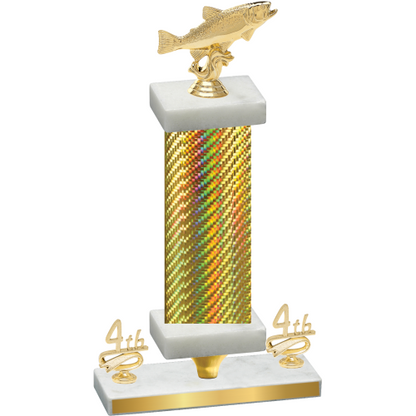Premium Single Gold Carbon Fiber Fourth Place Fishing Trophy