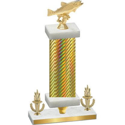 Premium Single Gold Carbon Fiber Victory Fishing Trophy