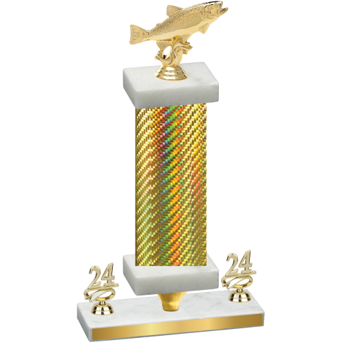Premium Single Gold Carbon Fiber Year Fishing Trophy