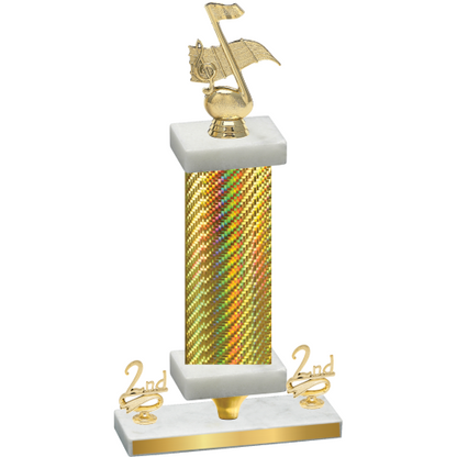 Premium Single Gold Carbon Fiber Second Place Music Trophy