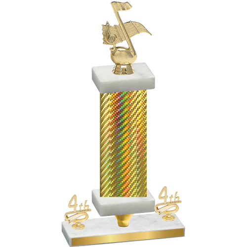 Premium Single Gold Carbon Fiber Fourth Place Music Trophy