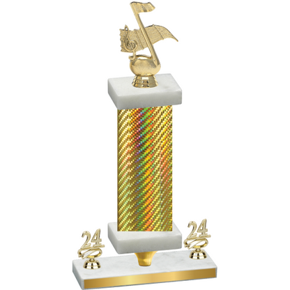 Premium Single Gold Carbon Fiber Year Music Trophy