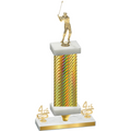 Premium Single Gold Carbon Fiber Fourth Place Golf Trophy