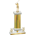 Premium Single Gold Carbon Fiber Year Golf Trophy