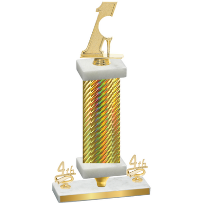 Premium Single Gold Carbon Fiber Fourth Place Golf Trophy