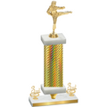 Premium Single Gold Carbon Fiber Third Place Karate Trophy