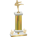Premium Single Gold Carbon Fiber Fourth Place Karate Trophy