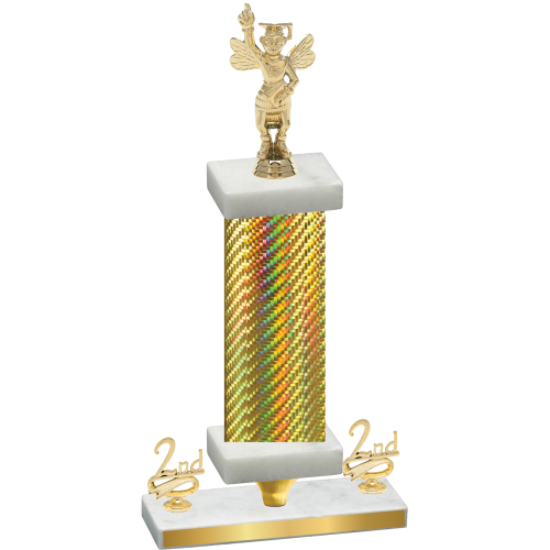 Premium Single Gold Carbon Fiber Second Place Academics Trophy