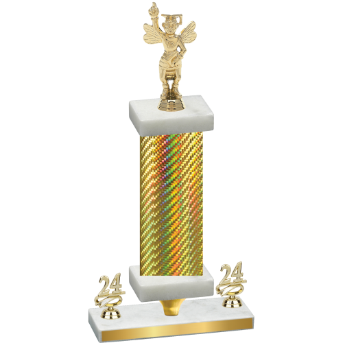 Premium Single Gold Carbon Fiber Year Academics Trophy
