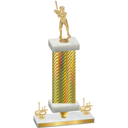Premium Single Gold Carbon Fiber First Place Baseball Trophy
