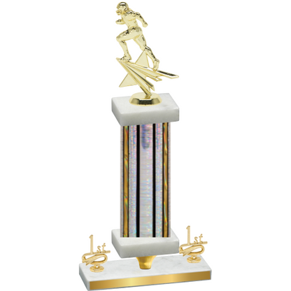 Premium Single Silver Glacier First Place Football Trophy