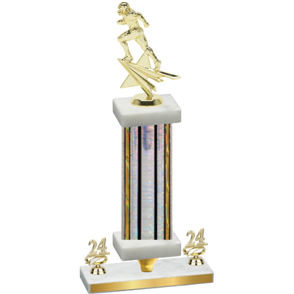 Premium Single Silver Glacier Year Football Trophy