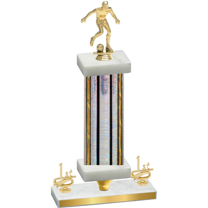 Premium Single Silver Glacier First Place Soccer Trophy