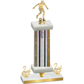 Premium Single Silver Glacier Second Place Soccer Trophy