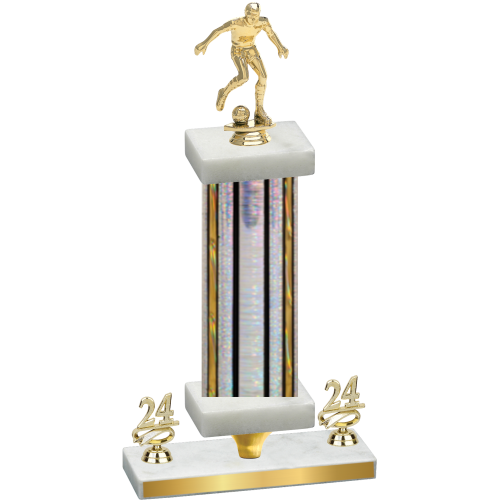 Premium Single Silver Glacier Year Soccer Trophy