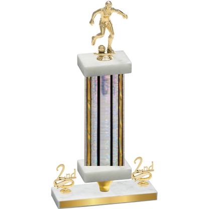 Premium Single Silver Glacier Second Place Soccer Trophy