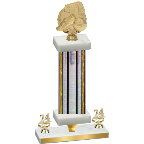 Premium Single Silver Glacier Year Soccer Trophy