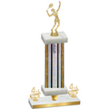 Premium Single Silver Glacier Fourth Place Tennis Trophy