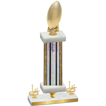 Premium Single Silver Glacier First Place Football Trophy