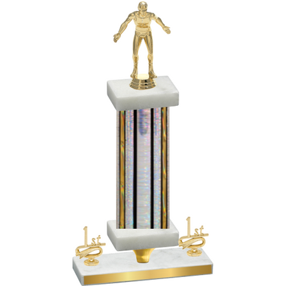 Premium Single Silver Glacier First Place Wrestling Trophy