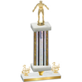 Premium Single Silver Glacier Third Place Wrestling Trophy