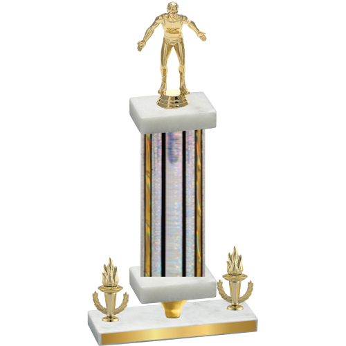 Premium Single Silver Glacier Victory Wrestling Trophy