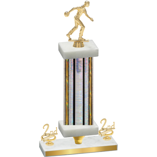 Premium Single Silver Glacier Second Place Bowling Trophy