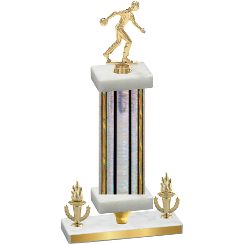 Premium Single Silver Glacier Victory Bowling Trophy