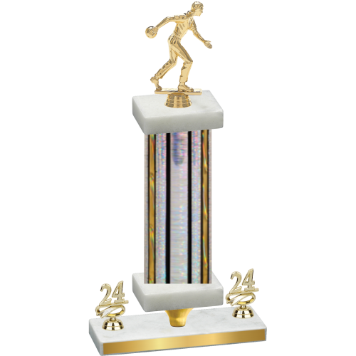 Premium Single Silver Glacier Year Bowling Trophy