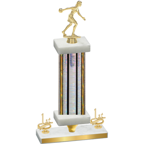 Premium Single Silver Glacier First Place Bowling Trophy