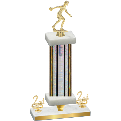 Premium Single Silver Glacier Second Place Bowling Trophy