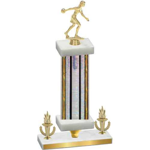 Premium Single Silver Glacier Victory Bowling Trophy