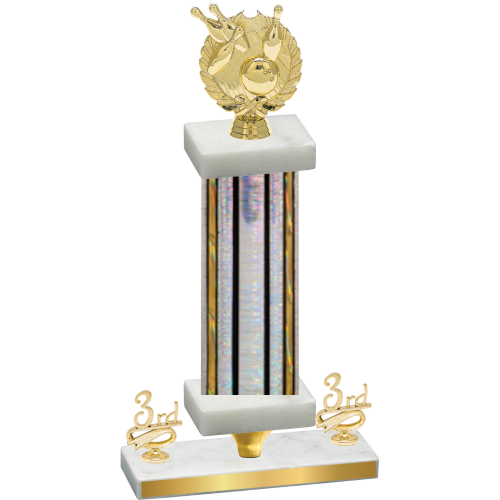 Premium Single Silver Glacier Third Place Bowling Trophy