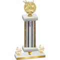 Premium Single Silver Glacier Fourth Place Bowling Trophy