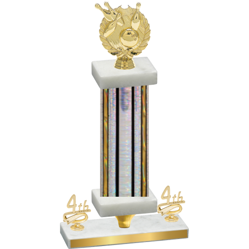 Premium Single Silver Glacier Fourth Place Bowling Trophy