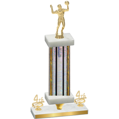 Premium Single Silver Glacier Fourth Place Volleyball Trophy