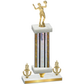 Premium Single Silver Glacier Victory Volleyball Trophy