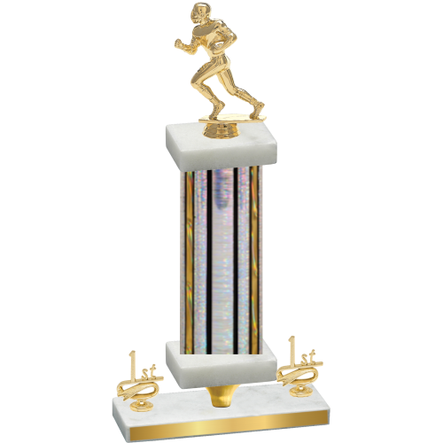 Premium Single Silver Glacier First Place Football Trophy