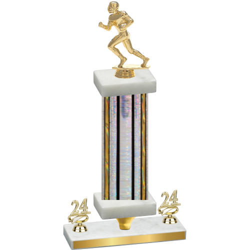 Premium Single Silver Glacier Year Football Trophy