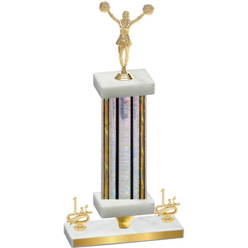 Premium Single Silver Glacier First Place Cheerleading Trophy