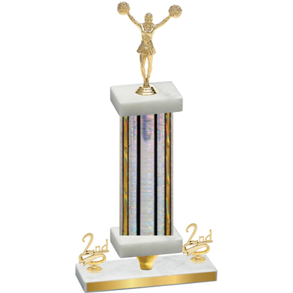 Premium Single Silver Glacier Second Place Cheerleading Trophy