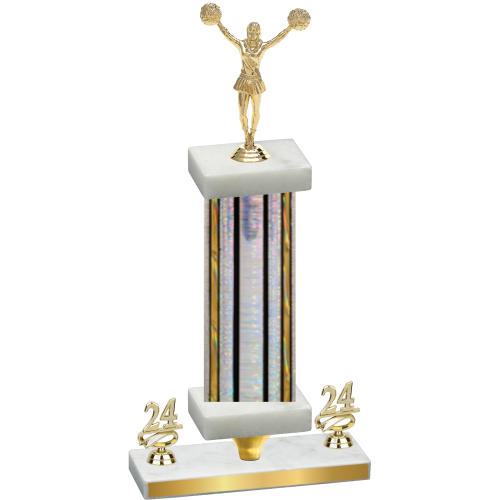 Premium Single Silver Glacier Year Cheerleading Trophy