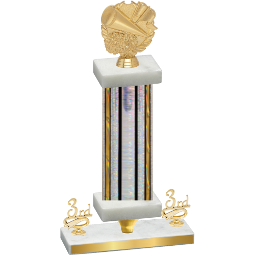 Premium Single Silver Glacier Third Place Cheerleading Trophy