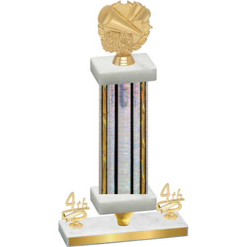 Premium Single Silver Glacier Fourth Place Cheerleading Trophy