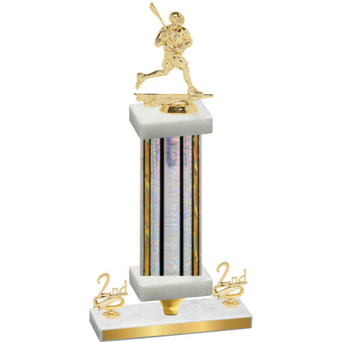 Premium Single Silver Glacier Second Place Lacrosse Trophy