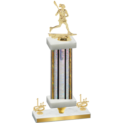 Premium Single Silver Glacier First Place Lacrosse Trophy