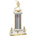 Premium Single Silver Glacier Victory Lacrosse Trophy