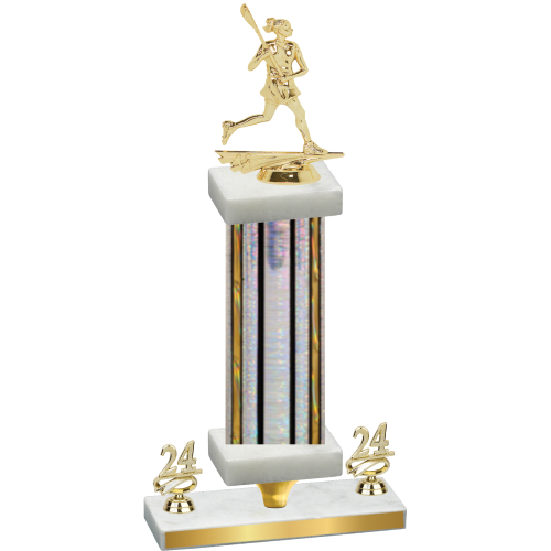 Premium Single Silver Glacier Year Lacrosse Trophy